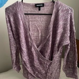 Express Pink Wrap Sweater